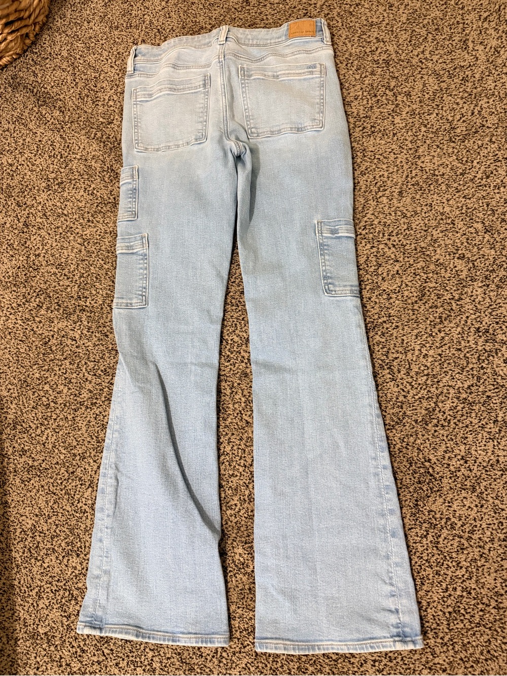 American Eagle Outfitters Light Blue Boot Cut Cargo Jeans